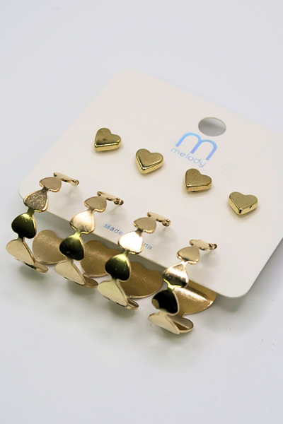 Jeans Warehouse Hawaii - MULTI ON CARD - HEARTS & HOOPS EARRING SET | By ODIN FASHION CORP