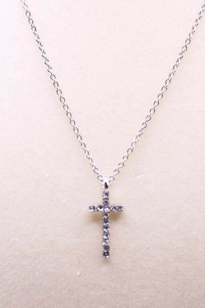 Jeans Warehouse Hawaii - NECKLACE SHORT PENDANT - SMALL SILVER CROSS NECKLACE | By PRINCE CO