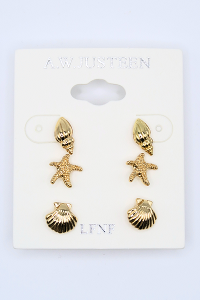 Jeans Warehouse Hawaii - MULTI ON CARD - SEASHELL STUDS | By PRINCE CO