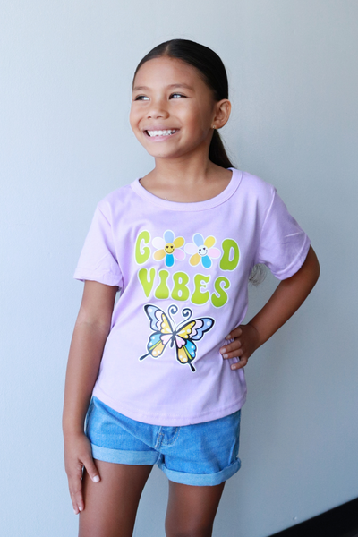 Jeans Warehouse Hawaii - S/S PRINT TOPS 2T-4T - GOOD VIBES TOP | KIDS SIZE 2T-4T | By CUTIE PATOOTIE