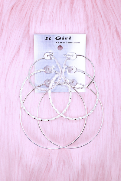 Jeans Warehouse Hawaii - BASIC HOOPS - SILVER HOOP SET | By JOIA TRADING