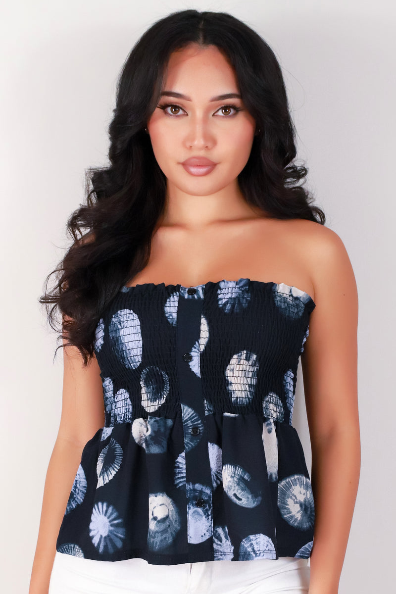 Jeans Warehouse Hawaii - TANK PRINT WOVEN DRESSY TOPS - OPIHI BABYDOLL TUBE TOP | By LUZ