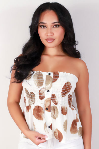 Jeans Warehouse Hawaii - TANK PRINT WOVEN DRESSY TOPS - OPIHI BABYDOLL TUBE TOP | By LUZ