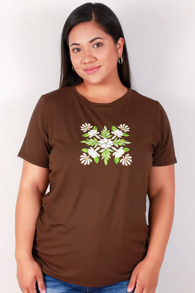 Jeans Warehouse Hawaii - PLUS S/S SCREENS - MAILE PIKAKE LEI TEE | By LUZ