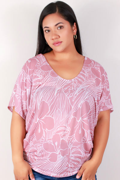 Jeans Warehouse Hawaii - PLUS PRINTED S/S - SECRET GARDEN DOLMAN TOP | By ZENOBIA