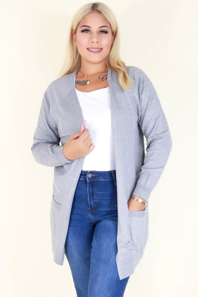 Jeans Warehouse Hawaii - PLUS SOLID LONG SLV CARDIGANS - HAVE A GREAT DAY CARDIGAN | By ACTIVE USA