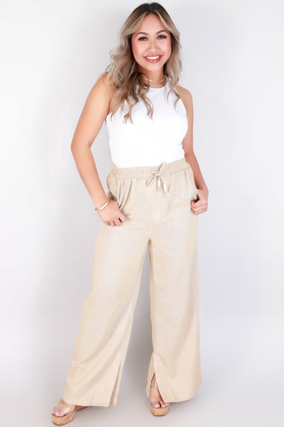 Jeans Warehouse Hawaii - SOLID WOVEN PANTS - ELASTIC DRAWSTRING PANTS | By VERY J