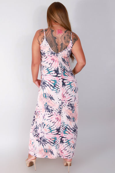 Jeans Warehouse Hawaii - PRINT LONG DRESSES - SLEEVELESS SUNBURST MAXI DRESS | By TYCHE