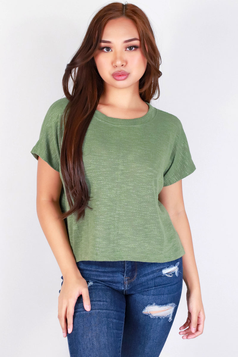 Jeans Warehouse Hawaii - SS CASUAL SOLID - I ADORE YOU CROP TOP | By ZENANA (KC EXCLUSIVE,INC