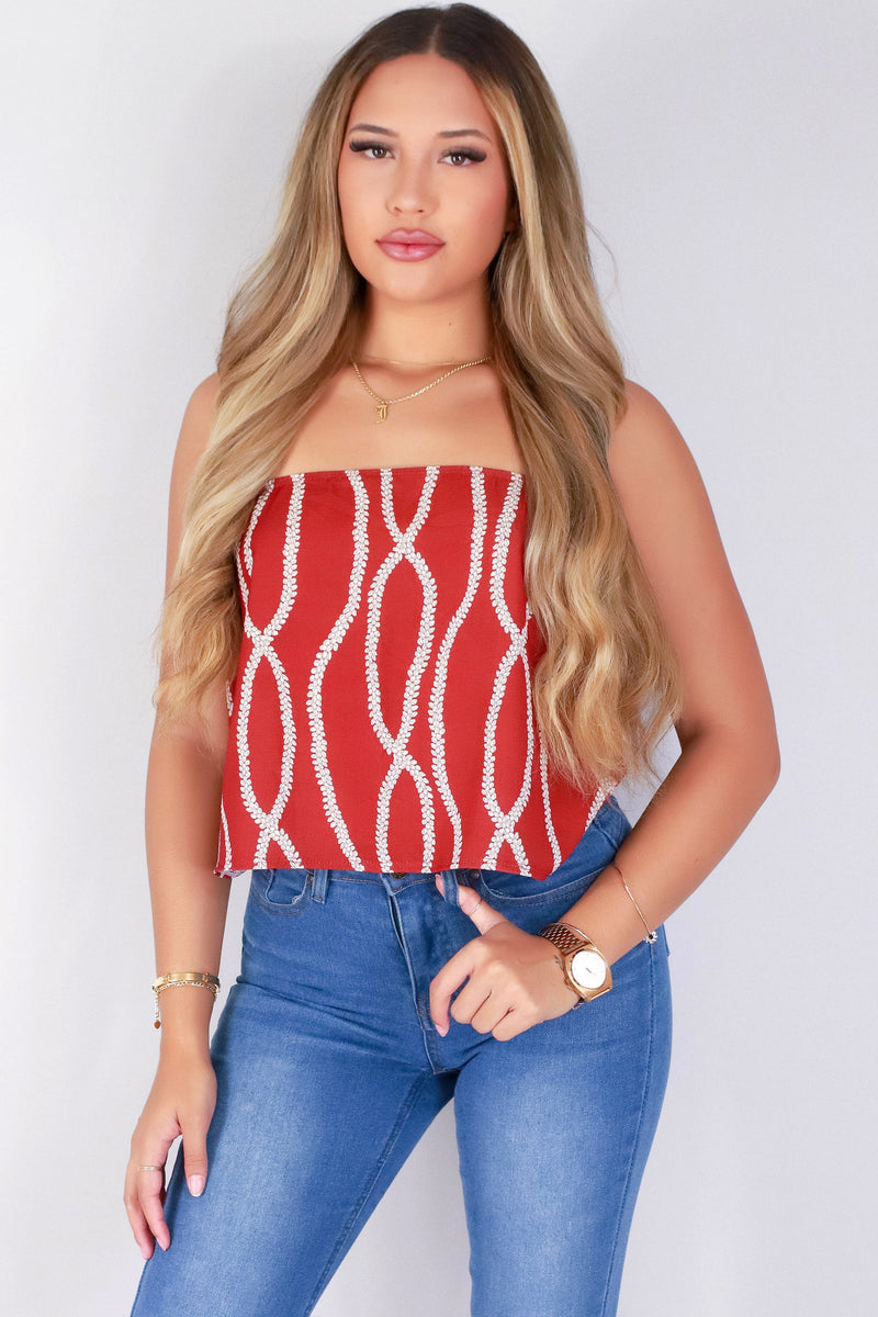 Jeans Warehouse Hawaii - TANK PRINT WOVEN DRESSY TOPS - LEI MOMI CROP TOP | By LUZ