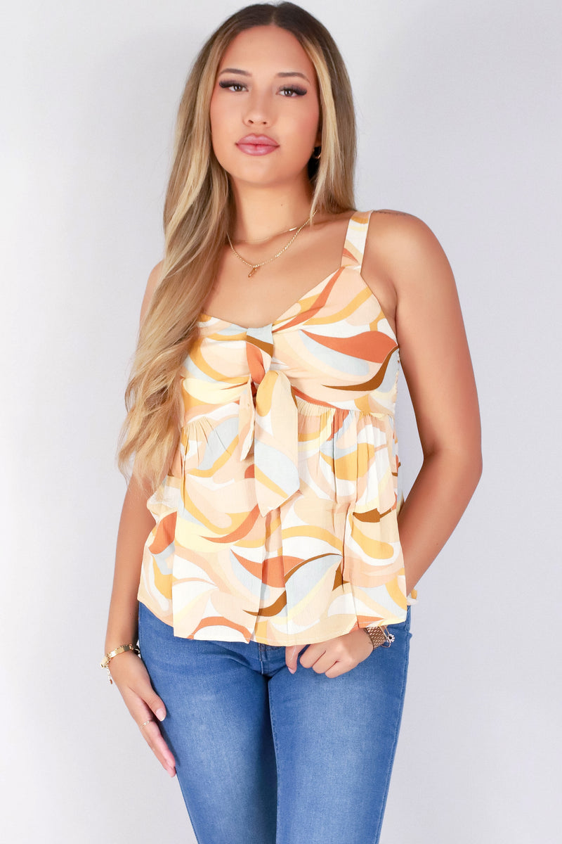 Jeans Warehouse Hawaii - TANK PRINT WOVEN CASUAL TOPS - WHAT NOW TOP | By SOB