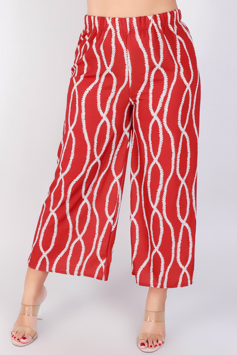 Jeans Warehouse Hawaii - PLUS PRINT WOVEN CAPRI&