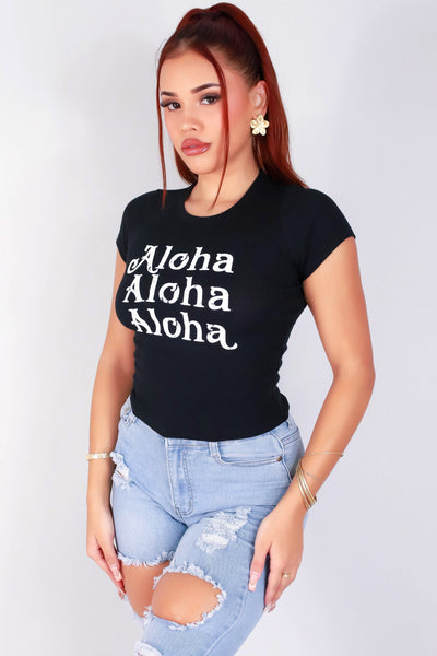 Jeans Warehouse Hawaii - S/S SCREEN - ALOHA CROP TOP | By POPULAR 21