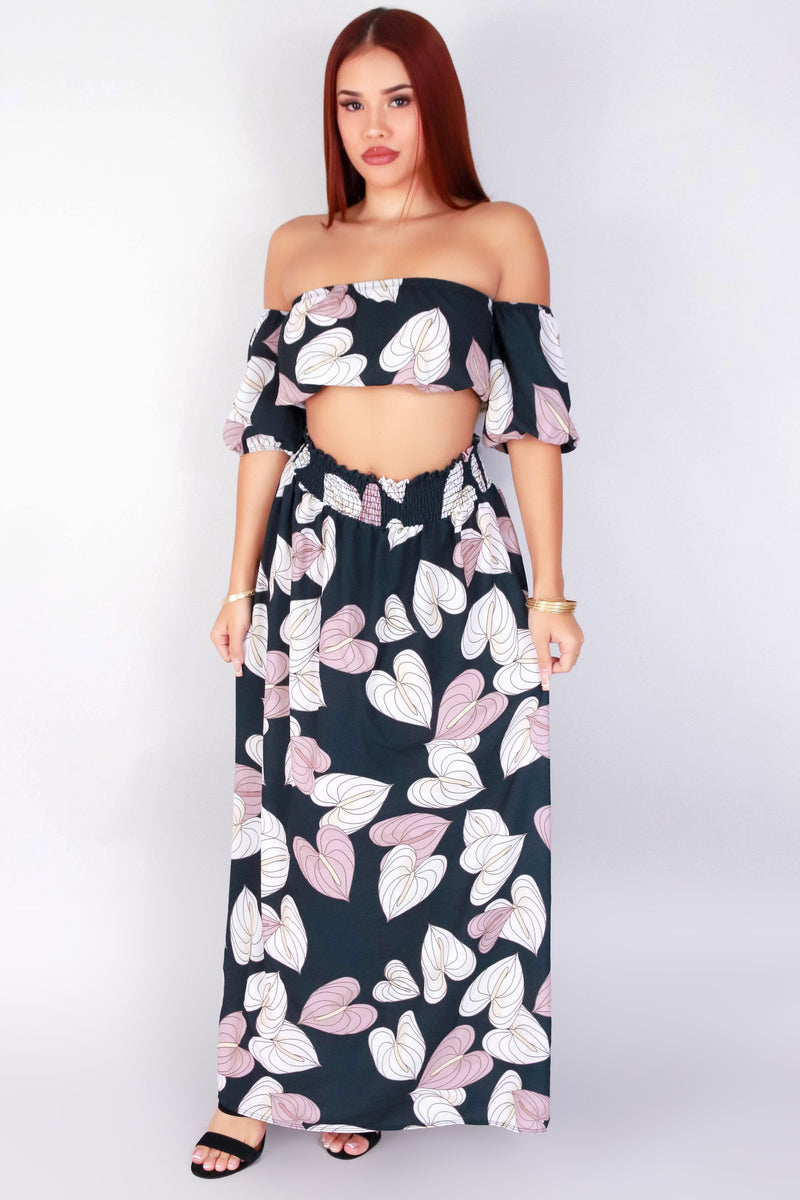 Jeans Warehouse Hawaii - MATCHING SEPARATES - OFF THE SHOULDER ANTHURIUM CROP TOP | By LUZ