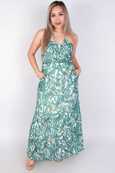 Jeans Warehouse Hawaii - PRINT LONG DRESSES - OPEN CROSS BACK MAXI DRESS | By SEE U SOON