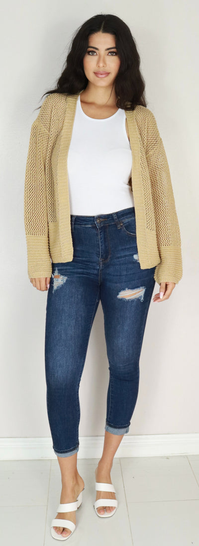 Jeans Warehouse Hawaii - CARDIGANS - OPEN KNIT CARDIGAN | By VERY J