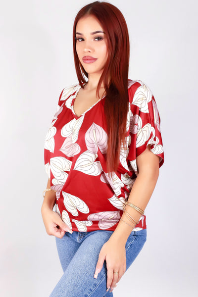 Jeans Warehouse Hawaii - SS PRINT - ANTHURIUM DOLMAN TOP | By LUZ