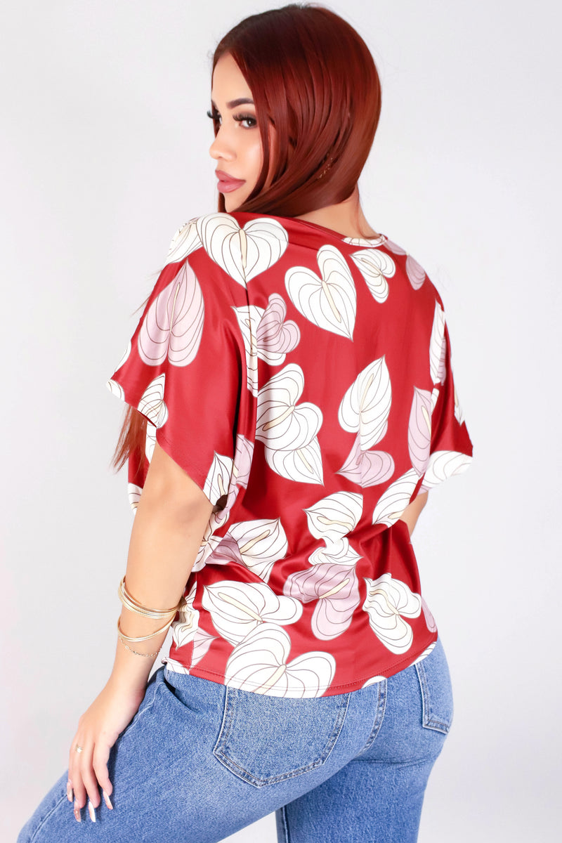 Jeans Warehouse Hawaii - SS PRINT - ANTHURIUM DOLMAN TOP | By LUZ