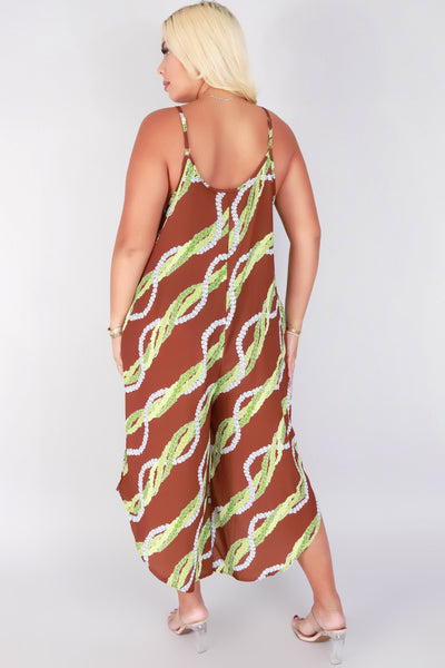 Jeans Warehouse Hawaii - PLUS PRINTED JUMPSUITS - PAKALANA CURVE BOTTOM JUMPSUIT | By LUZ