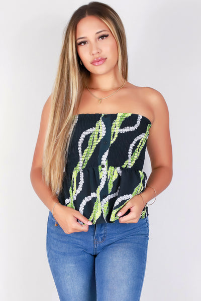 Jeans Warehouse Hawaii - TANK PRINT WOVEN DRESSY TOPS - PAKALANA TUBE BABYDOLL TOP | By LUZ