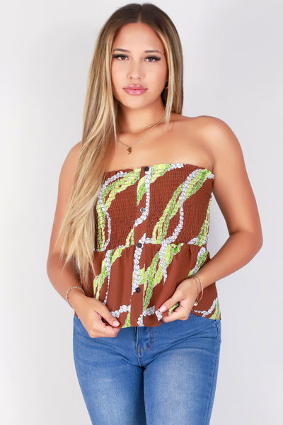 Jeans Warehouse Hawaii - TANK PRINT WOVEN DRESSY TOPS - PAKALANA TUBE BABYDOLL TOP | By LUZ