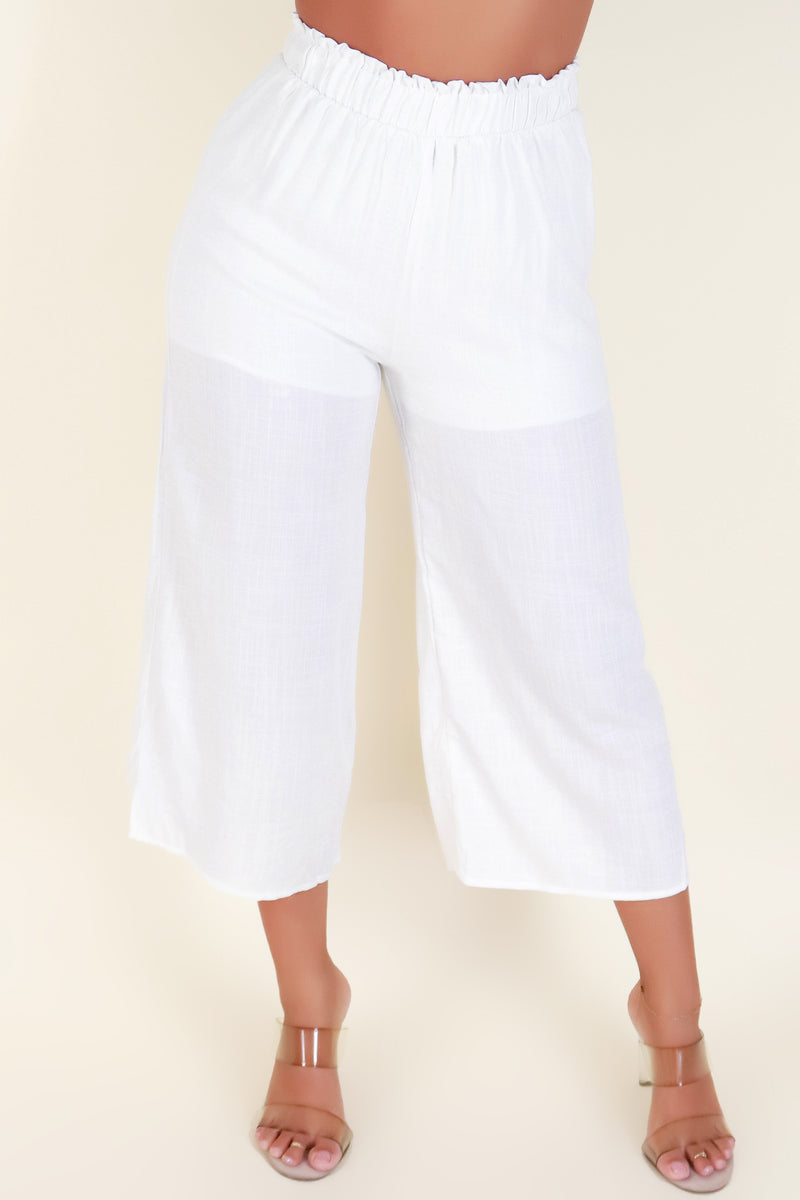 Jeans Warehouse Hawaii - SOLID WOVEN CAPRI&