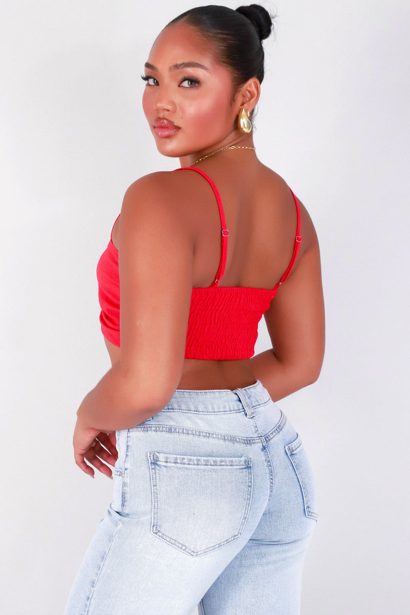 Jeans Warehouse Hawaii - TANK SOLID WOVEN DRESSY TOPS - FIND ME CROP TOP | By TIMING