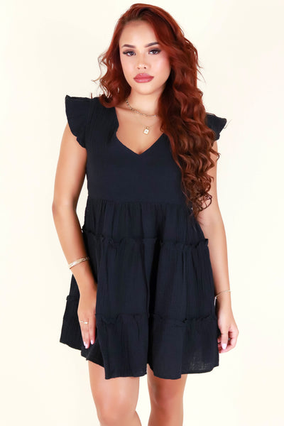 Jeans Warehouse Hawaii - SLEEVE SHORT SOLID DRESSES - BELIEVE ME DRESS | By HYFVE