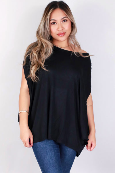 Jeans Warehouse Hawaii - S/S SOLID KNIT TOPS - COLD SHOULDER BATWING TOP | By ULTIMATE OFFPRICE