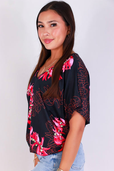 Jeans Warehouse Hawaii - SS PRINT - JADE DOLMAN TOP | By LUZ