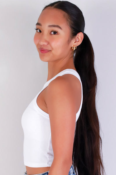 Jeans Warehouse Hawaii - TANK/TUBE SOLID BASIC - FRESH START CROP TANK TOP | By CRESCITA APPAREL/SHINE I