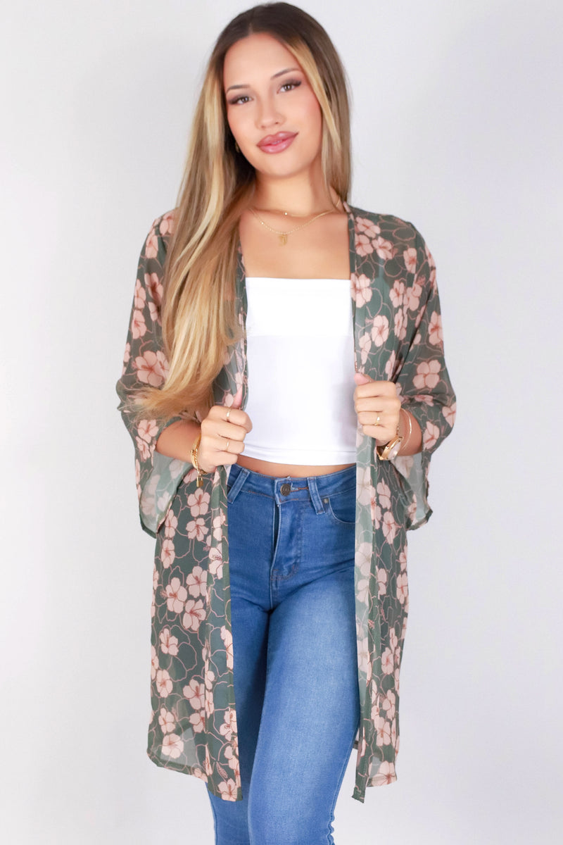 Jeans Warehouse Hawaii - S/S PRINT WOVEN DRESSY TOPS - ALOALO CARDIGAN | By LUZ