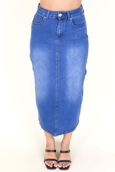 Jeans Warehouse Hawaii - DENIM SHORT SKIRT - FINE WITH ME SKIRT | By WAX JEAN