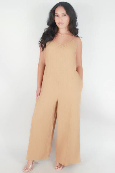 Jeans Warehouse Hawaii - SOLID JUMPERS - ELASTIC WAIST WIDE LEG JUMPSUIT | By VERY J