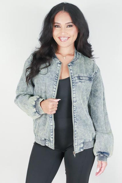 Jeans Warehouse Hawaii - OUTERWEAR - MINERAL WASH BOMBER JACKET | By MUSTARD SEED