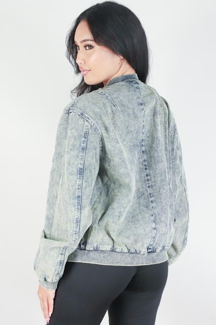 Jeans Warehouse Hawaii - OUTERWEAR - MINERAL WASH BOMBER JACKET | By MUSTARD SEED