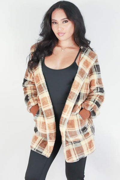 Jeans Warehouse Hawaii - OUTERWEAR - OPEN FRONT FAUX FUR JACKET | By VERY J