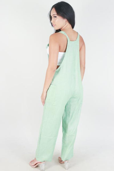 Jeans Warehouse Hawaii - SOLID JUMPERS - TIE STRAP LINEN JUMPSUIT | By VERY J