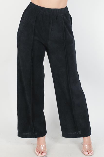 Jeans Warehouse Hawaii - SOLID KNIT PANTS - WIDE LEG CORDUROY PANTS | By VERY J