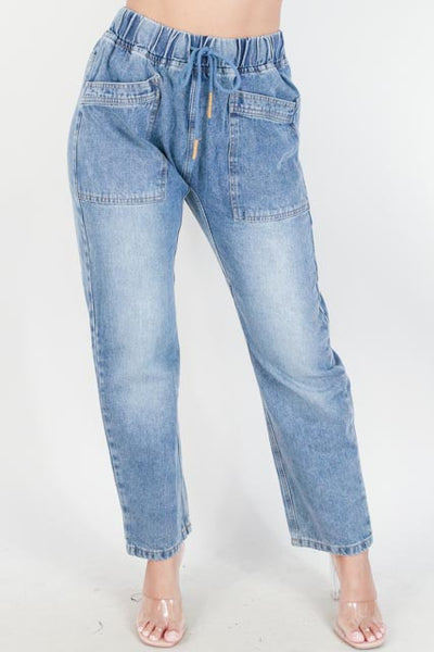 Jeans Warehouse Hawaii - DENIM JEANS & CAPRIS - DRAWSTRING DENIM PANTS | By MUSTARD SEED