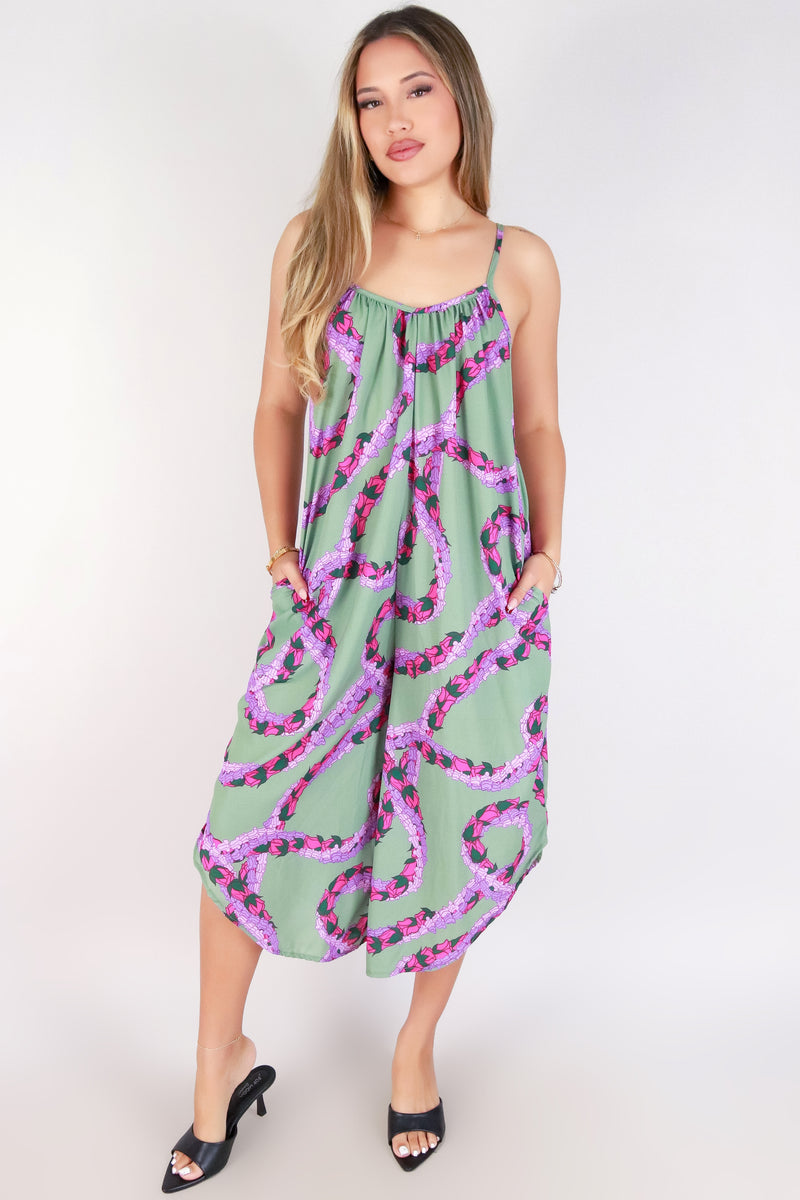 Jeans Warehouse Hawaii - PRINT CASUAL JUMPSUITS - LOKELANI NO WAIST JUMPSUIT | By LUZ