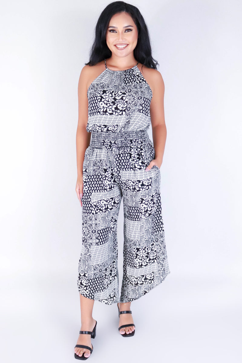 Jeans Warehouse Hawaii - PRINT CASUAL JUMPSUITS - CHOOSE ME JUMPSUIT | By PAPERMOON/ B_ENVIED