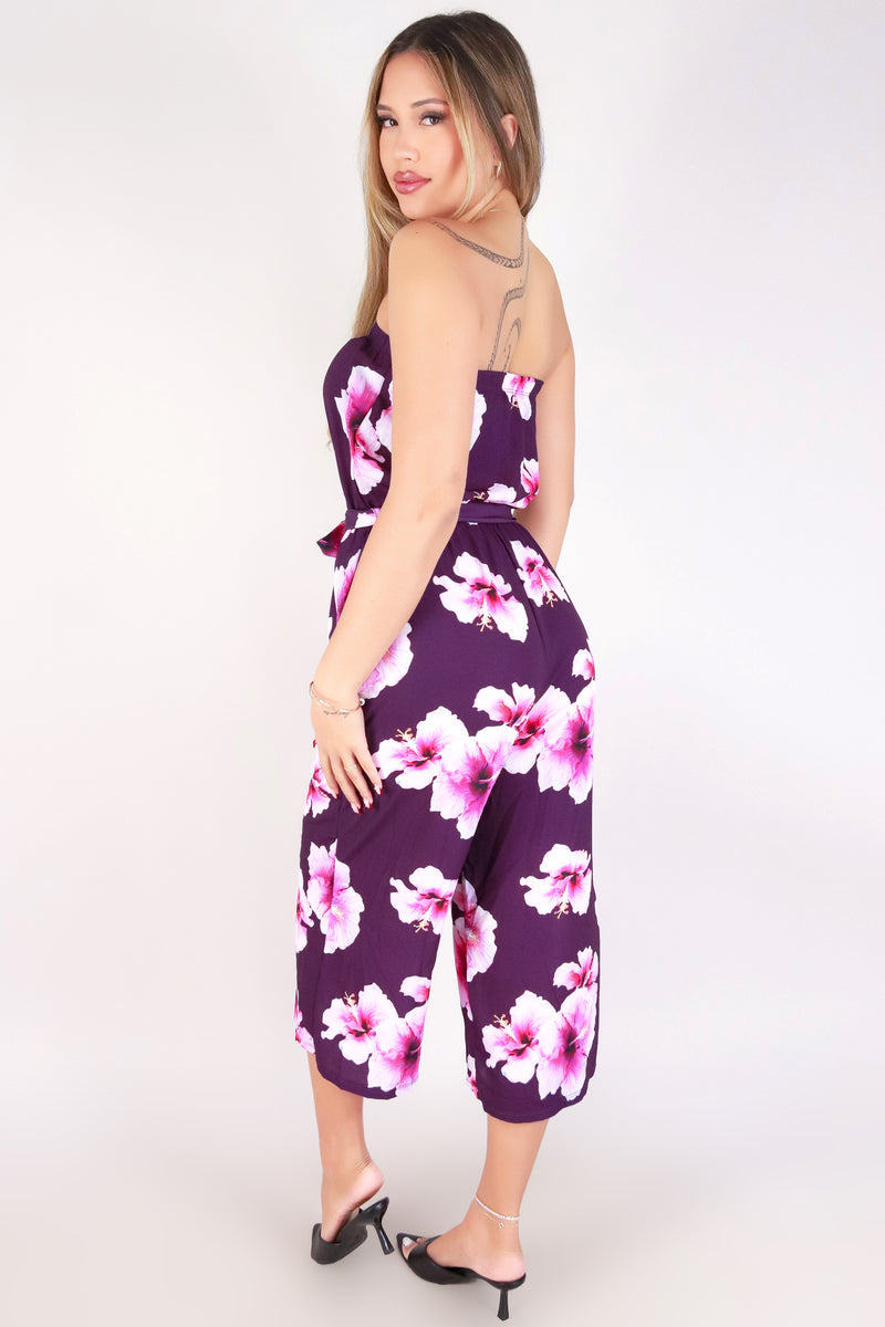 Jeans Warehouse Hawaii - PRINT CASUAL JUMPSUITS - HIBISCUS TUBE JUMPSUIT | By LUZ