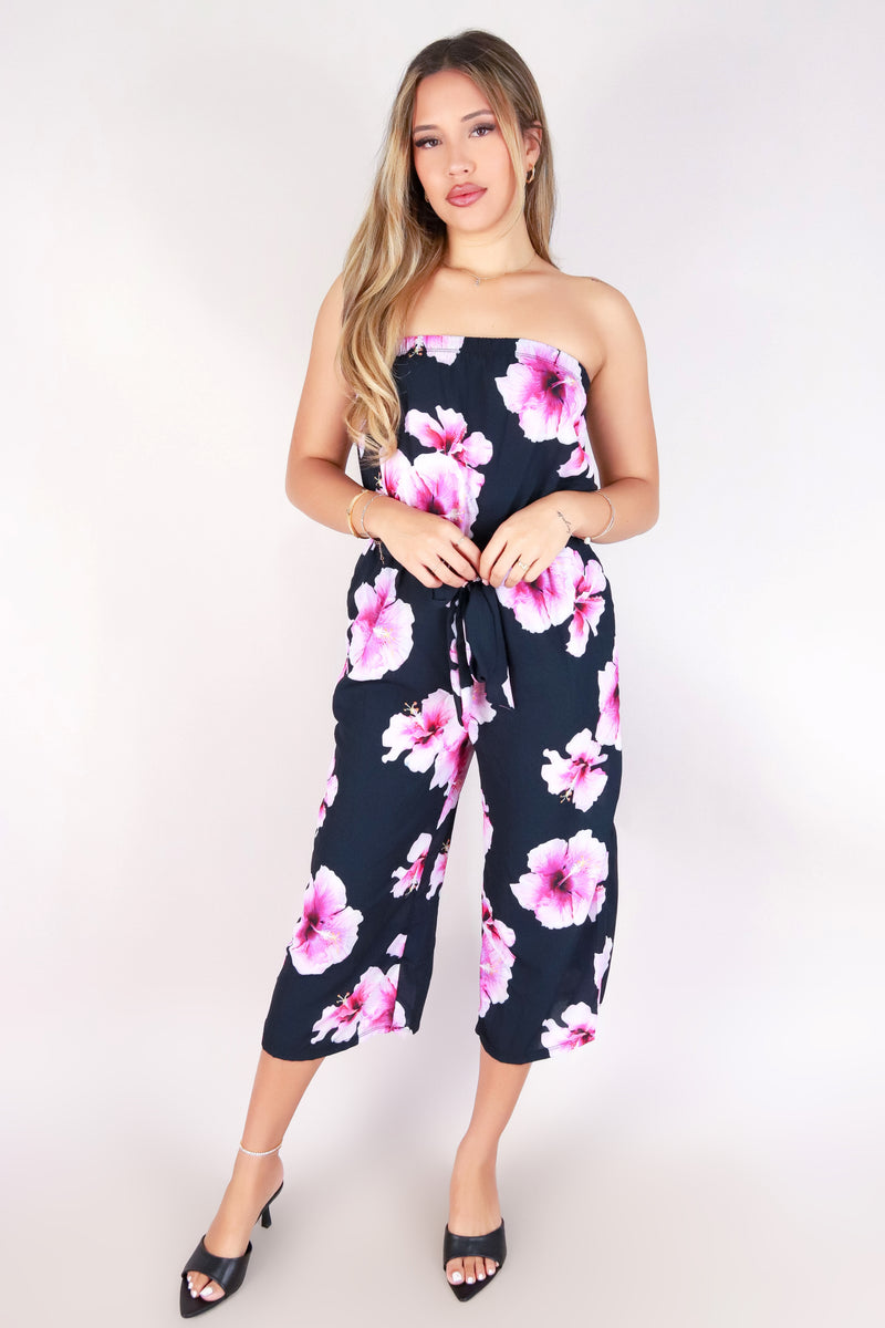 Jeans Warehouse Hawaii - PRINT CASUAL JUMPSUITS - HIBISCUS TUBE JUMPSUIT | By LUZ