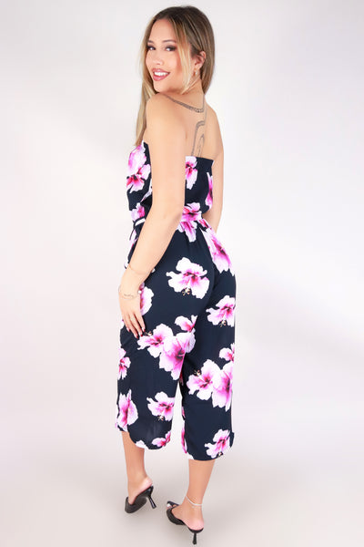 Jeans Warehouse Hawaii - PRINT CASUAL JUMPSUITS - HIBISCUS TUBE JUMPSUIT | By LUZ