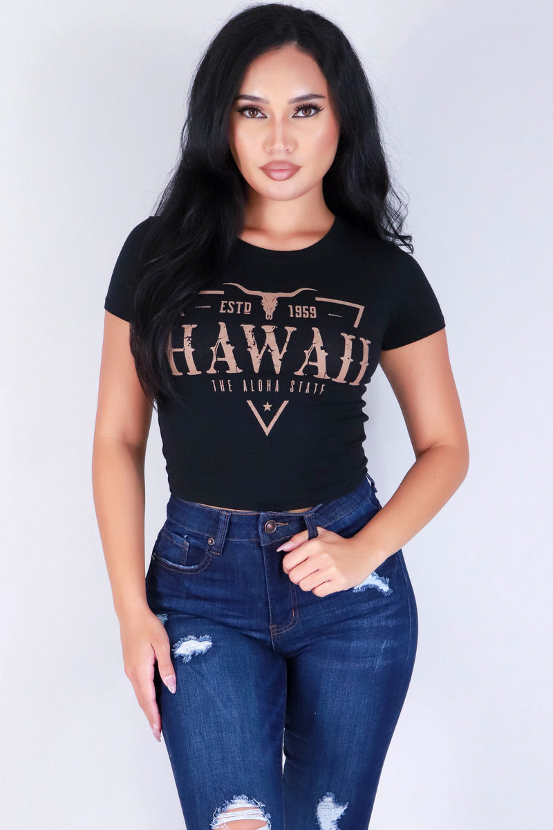 Jeans Warehouse Hawaii - S/S SCREEN - ALOHA STATE CROP ROP | By POPULAR 21