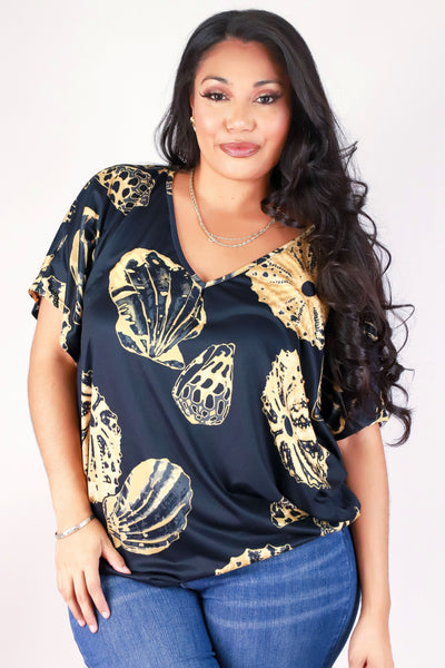 Jeans Warehouse Hawaii - PLUS PRINTED S/S - SHELL DOLMAN TOP | By LUZ