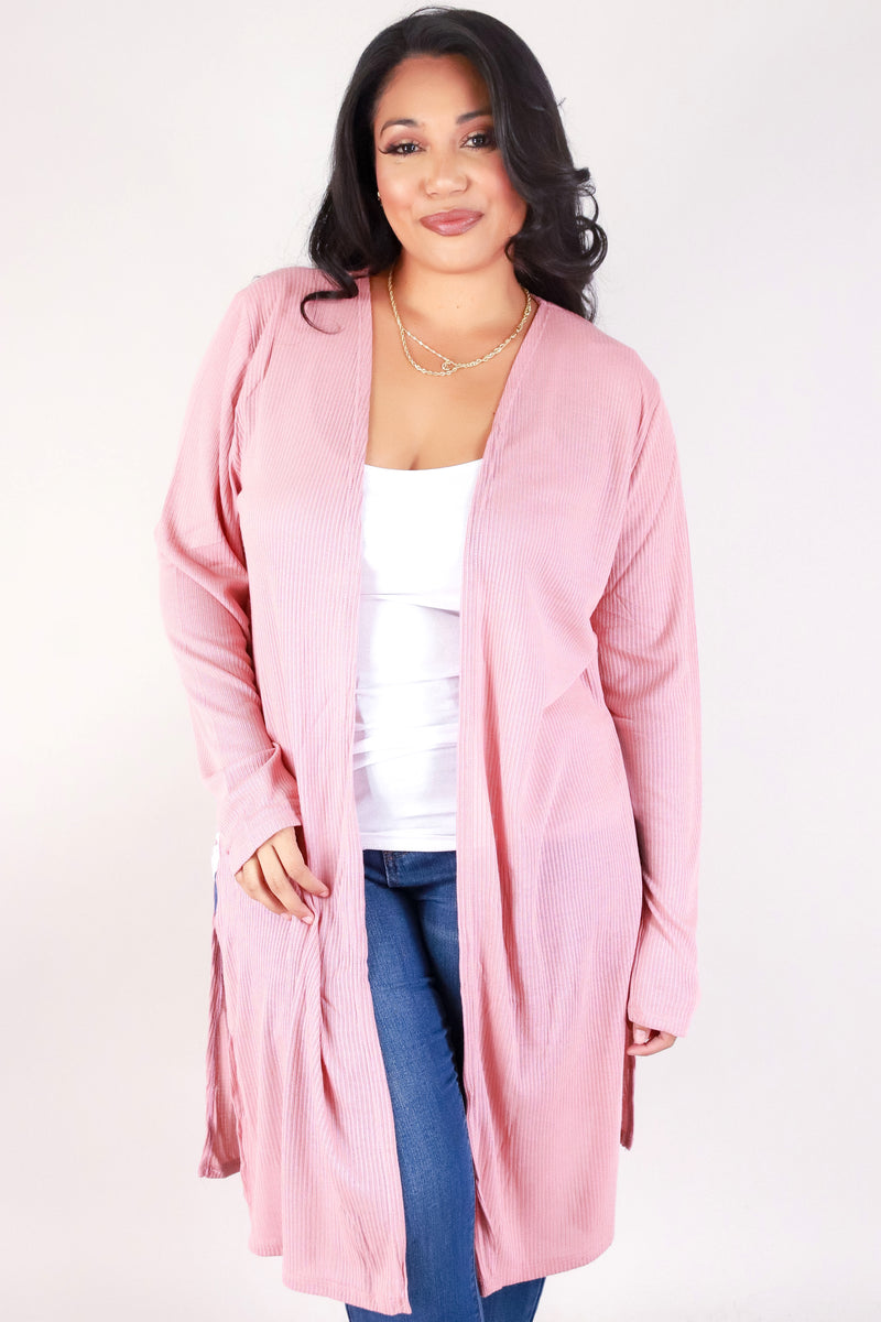 Jeans Warehouse Hawaii - PLUS SOLID LONG SLV CARDIGANS - FREE FALL DUSTER CARDIGAN | By AMBIANCE APPAREL