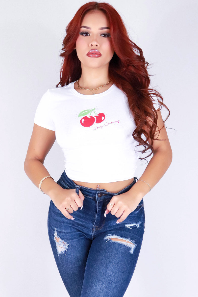 Jeans Warehouse Hawaii - S/S SCREEN - VERY CHERRY BABY TEE | By POPULAR 21