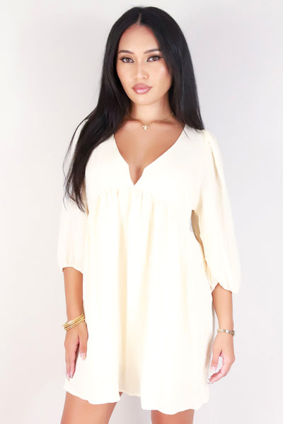 Jeans Warehouse Hawaii - SOLID SHORT DRESSES - LONG SLEEVE TIERED DRESS | By MILLIBON